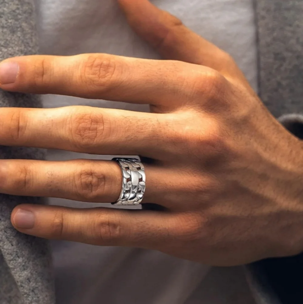 UNISEX STAINLESS STEEL RING - Picture 2 of 4